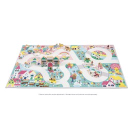 Janod - Children's Car Rug - Enchanted Kingdom Theme - Soft & Non-Slip - Fantasy Pattern - Play Rug for Girls & Boys' Bedrooms - 120 x 78cm - Hand Washable - from 2 Years Old - J05920
