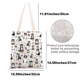 MYSOMY Bernese Mountain Dog Tote Bag Bernese Dog Lover Gift Bernese Dog Mom Gift Bernese Dog Owner Gift (white foot dog UK)