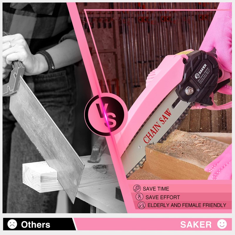 Saker 6 Inch Mini Chainsaw Chain Replacement, 2 Pcs Chains