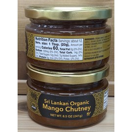 Trader Joe Sri Lankan Organic Mango Chutney 8.5oz 241g (Two Jars)