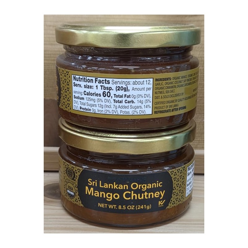 Trader Joe Sri Lankan Organic Mango Chutney 8.5oz 241g (Two
