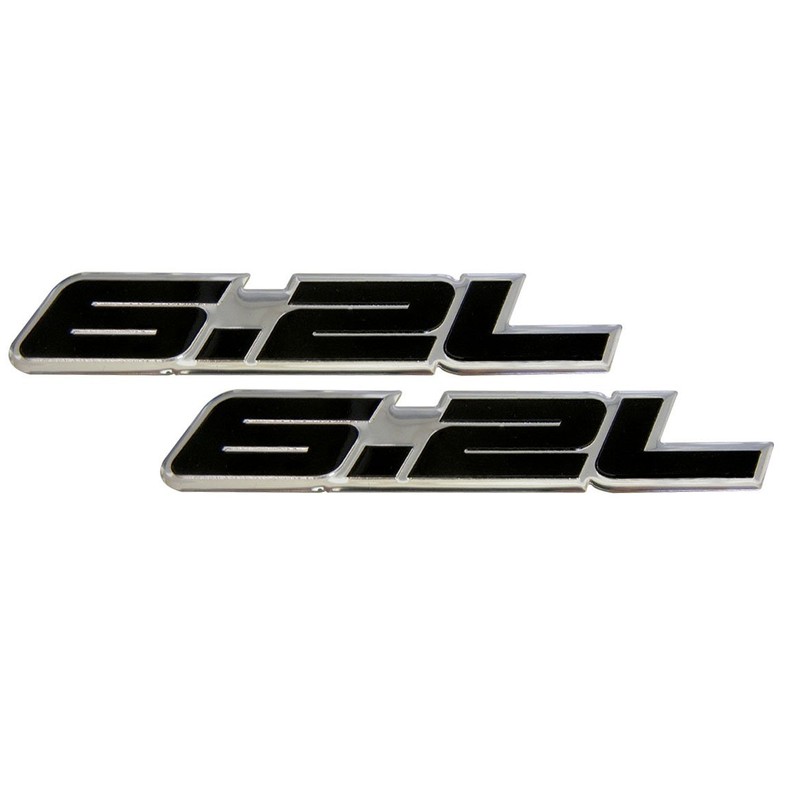 6.2 Liter Engine Aluminum Emblems Badges in Silver and Black