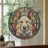 Image Industry German Shepherd White Stained Glass Effect Suncatcher -