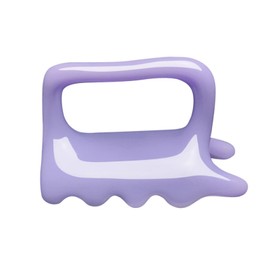 Double Push Massager, Non Slip, Unisex, Purple with Handle, Easy to Grip, Clean, Resin, Portable, Meridian Communication, Suitable for Back and Shoulder Neck