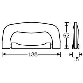 1 x Adam Hall 3437 KG-2 Case Handle Black Plastic Handle Strap Handle Box Flight Case Handle