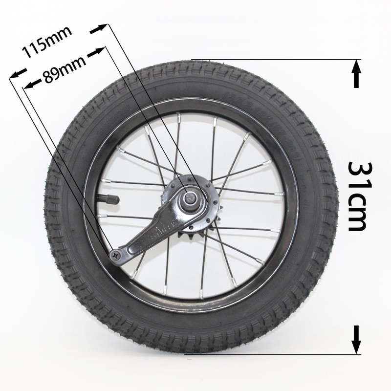 12 Inch Kids Bike Back Wheels Replacement with Solid Air