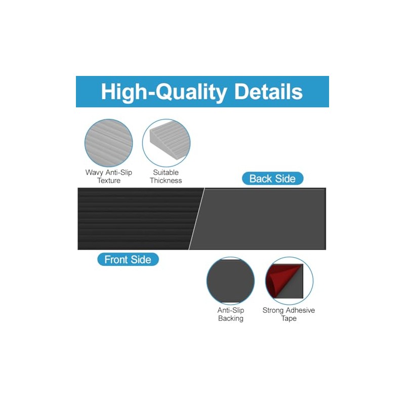 OSDUE Threshold Ramps Anti-Slip Door Ramp (Gray, 8cm x 2cm