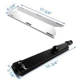 5 Burner and 17-3/4” Heat Plates Replacement for Nexgrill, Jenn Air 720-0061, 720-0062, 720-0063, 720-0099, 720-0100, 720-0101, 720-0138, 720-0139, 720-0141, 720-0142,720-0165,720-0171 Gas Grill