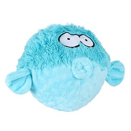 Coockoo, Gary Toy 17 x 20 x 12 cm, Blue, Colourful and Durable Dog Toy with Squeaker, Thorny Ball Made of TPR Wrapped in Soft Plush, Velvety