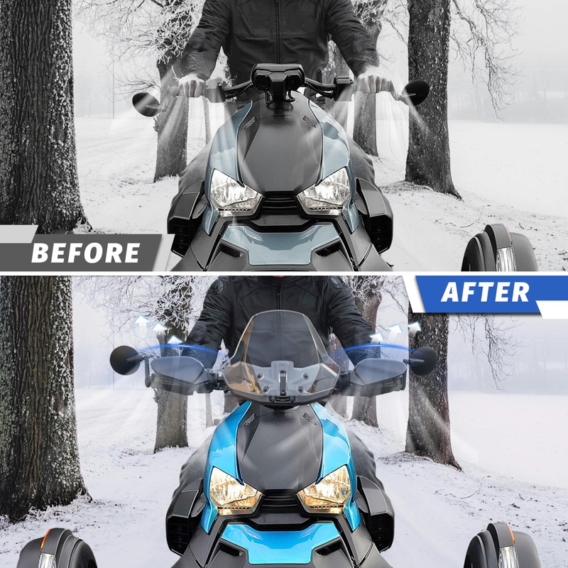 LDETXY Wind Deflectors for Can Am Ryker, Black Plastic Handguards