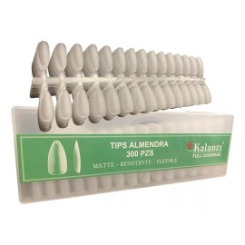 Zeiry nails Tips Matte Almendra Corto Press On Kalanzi 300pz
