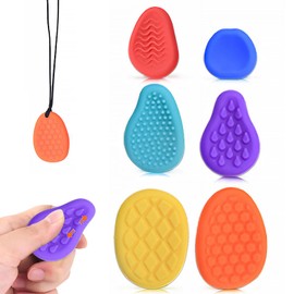 SSKHE 6 Pack Fidget Toys Sensory Stone, Anxiety Relief for Kids Textured Worry Stone, Calming Stress Toys, Sensory Fidget Toys for Kids,Adults