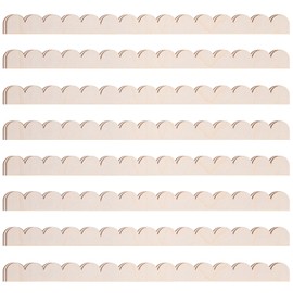 AWIZOM 12 Pcs Unfinished Wooden Scalloped Trims 23.62 x 1.58 Inch Decorative Wood Moulding Trim Scalloped Edge Wood Molding DIY Moulding Trim for DIY Crafts Home Wall Cabinet Shelf Window Door Decor