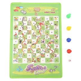 Zerodis Juego de Tablero Serpientes, Juego de Mesa de ajedrez de Serpientes y escaleras Plegable de Tela no Tejida Juego Educativo Educativo para...  