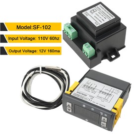 EWANYO Electronic Temperature Controller SF-102 Digital Display Freezer Thermostat 110V Refrigerator Temperature Controller with External Transformer
