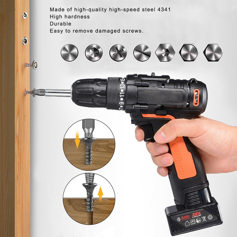 22PCs Screw Extractor Left Hand Thread Tool Set Durable Hardware