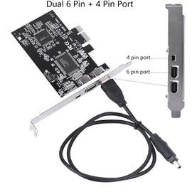 Cuifati PCIe Firewire Card for Windows 10, IEEE 1394 PCI Express Adapter Controller 4 Ports(3 x 6 Pin and 1 x 4 Pin), 1394a PCI-E Firewire 800 Adapter for Windows 7/8/Mac OS with Cable