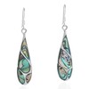 Vintage Abalone Shell Streak Teardrop .925 Sterling Silver Earrings