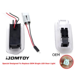 iJDMTOY Xenon White 18-SMD Full LED Under Side Door Courtesy Lights Compatible With Toyota 2022-up Tundra, 2023-up Sequoia, Compatible With Lexus 2024-up GX550, Replace OEM Single LED Lamp