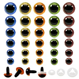 TOAOB 80pcs Plastic Safety Eyes for Amigurumis with Washers 11mm to 23mm Craft Crochet Eyes 5 Colors for Doll Puppet Crochet Craft Making