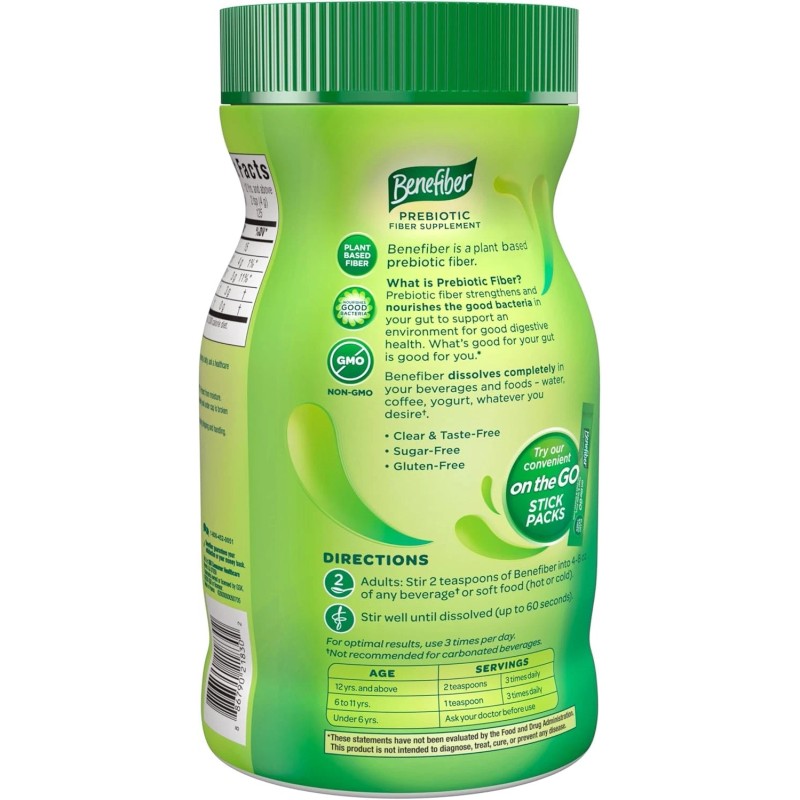 Benefiber Daily Prebiotic Fiber Supplement Powder 125 Servings (Pack of