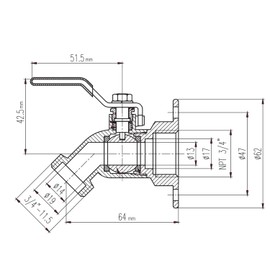 Midline Valve S3538-5 Sillcock Hose Bibb with Oversized Flange; 3/4 in. FIP Inlet x MHT Outlet, Chrome Plated Brass (5Pack)