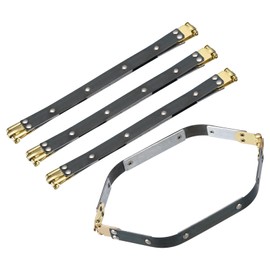 QUARKZMAN Metal Inner Flex Frame 4 Pieces 9.84 x 0.55 Inch Hexagonal Lock Frame Cushion Closure Pocket Frame Replacement for Crafts Purse Handle Bag Making Sewing Craft Carpet
