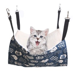 YFFSFDC Cat Hammock Cat Hammock Cat for Chairs, Cages, Large, Load Capacity 22.0 lbs (10 kg), Size Adjustable, 22.8 x 18.9 inches (58 x 48 cm), Pet Playground, Breathable, Metal Fittings, Durable, For