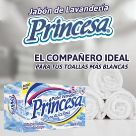 Princesa Jabón Azul Veteado con Glicerina 350g, Paquete de 2 Unidades, Total 700g, Eliminación de Manchas
