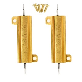 2 Pieces 50W 8 Ohm High Power Aluminum Housed WireWound Resistor with Screws
