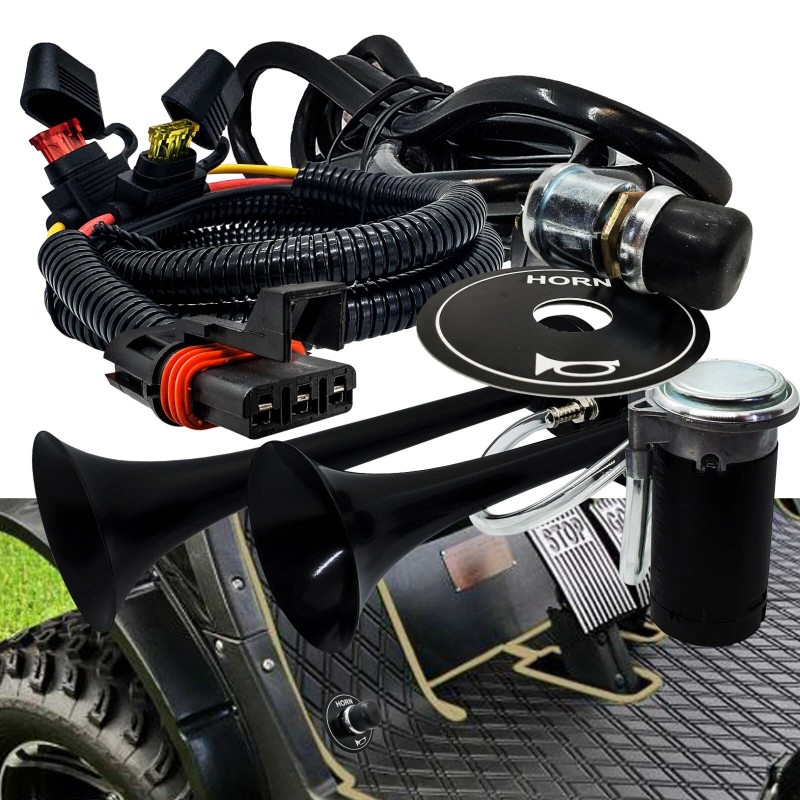 OZ-USA Air Horn Kit Floor Mount Switch Pulse Power Busbar