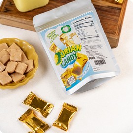 Durian Flavored Fruit Toffee Candy, Ready to eat, unique smell and flavors, fun candies Snacks Gifts by LUNGCHA (Durian, 3.5 Oz.)