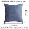 Demetex Square 24x24 Pillow Covers Soft Solid Navy Euro Sham