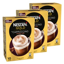 Nescafé Gold Type Cappuccino, Creamy Delicate, Soluble Bean Coffee, Instant Coffee, Coffee, 3 x 10 Servings, 12321032
