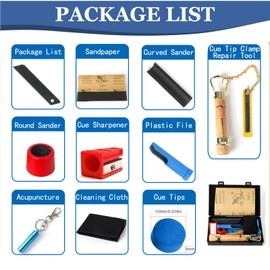 Snooker Cue Tip Clamp Repair Tool Kit for Billiard Cue Repair and Leather Replacement,Snooker Accessories,Snooker Tip Shaper,Cue Tip Trimmer (Black-12pcs)