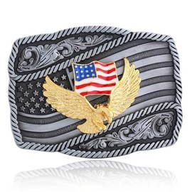 Bolatilt American Flag Belt Buckle for Men Women Western Longhorn USA Eagle Elk Deer Cowboy Belt Buckle Gift for Christmas (USA Eagle)