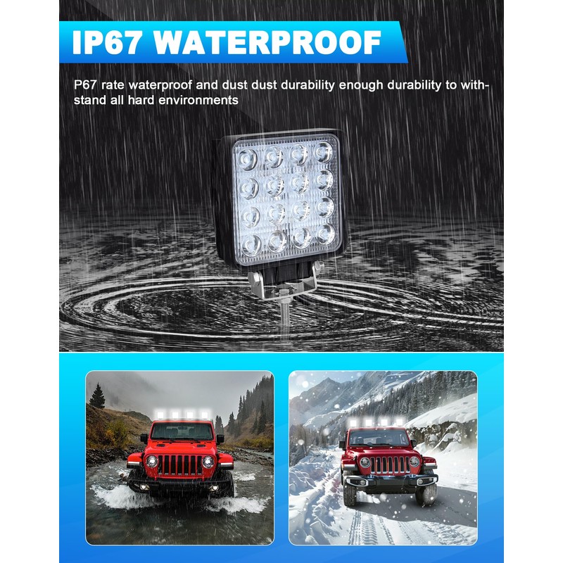 SKYWORLD 12 V 48 W LED Work Light, 4 Inch