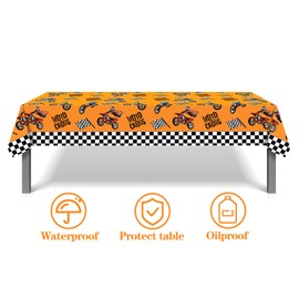 Motorcycle Biker Party Supplies Tableware Motorcycle Birthday Party Plates Napkins and Tablecloth Sets Dirt Bike Theme Party Decorations for Boys Serves 16
