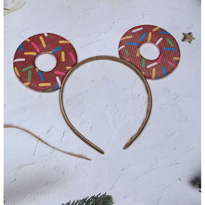 TOP HUNTER Donut Mouse Ears Headband for Donut Party Supplies