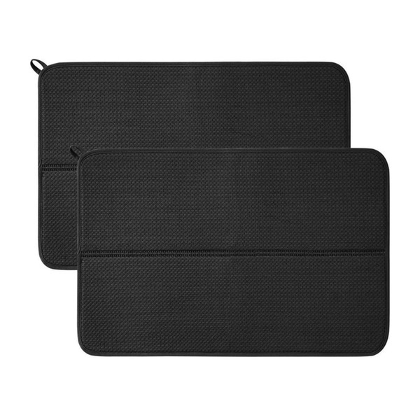 YILANJIN 2PCS Drying Mat, Microfibre Dish Drying Mat, Non-Slip Heat