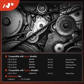 A-Premium Engine Serpentine Drive Belt Compatible with Toyota Highlander 2017-2019 & Lexus RX450h 2016-2020, RX450hL 2018-2020, 3.5L