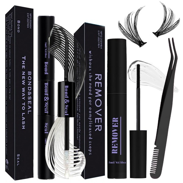 Qiveaory Eyelash Glue Lash Bond and Seal Kit 3 Pieces