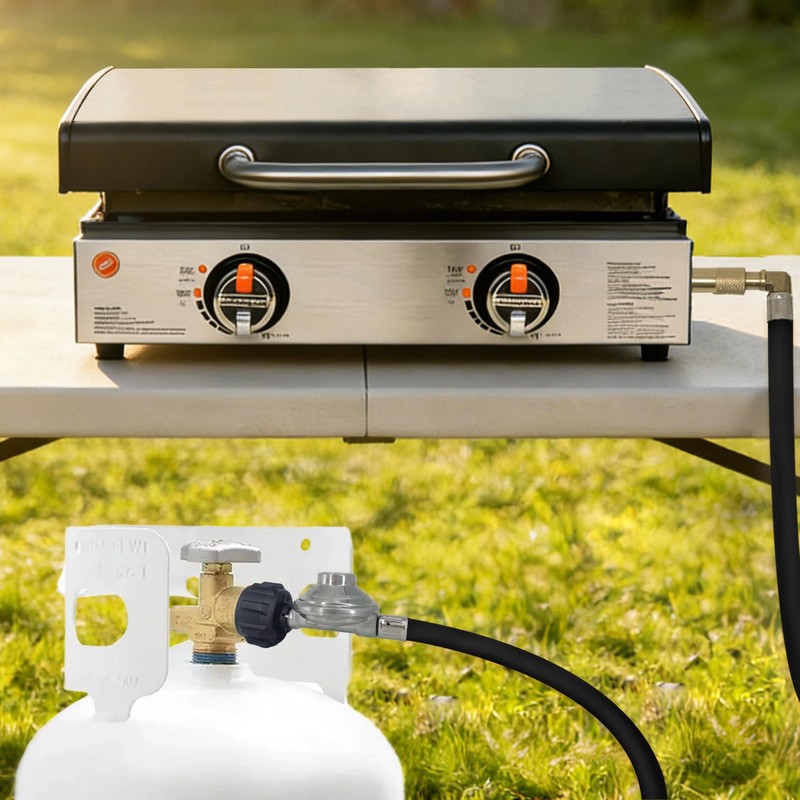 CHILIPILI 4 FT Propane Regulator and Hose with 90-Degree Elbow