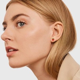 Capybara/Paw/Lemon/Onyx/Tiger's Eye/Basketball/Manatee/Moonstone/Otter Stud Earrings Sterling Silver Cute Animal/Fur Earrings for Women, Sterling Silver, No Gemstone