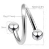 3pc Twisted Barbell 16g 1.2mm Spiral Pierced Earring Twist Daith