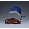 Sailfish Sculpture by John Perry Airbrushed Statue 10in Long
