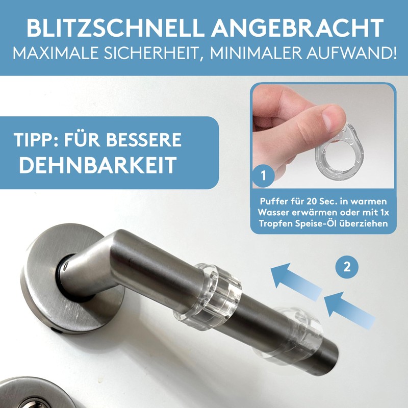 GALACE Door Handle Buffer [Pack of 4] - Transparent Door