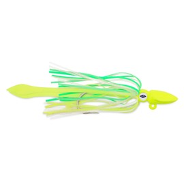 No Alibi, Alien Jig - Squid Head, 2.5 oz / 70.9 g, Glow Green/Chartreuse Head, Skirt, Chartreuse Squid Paws, 8.5 in / 21.6 cm
