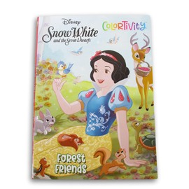 Snow White and The Seven Dwarfs Coloring + Activity Book Favor or Gift for Children - 'Forest Friends'' 64 Pages