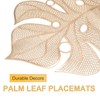 sourcing map Gold Palm Leaf Shaped Placemats Set of 8